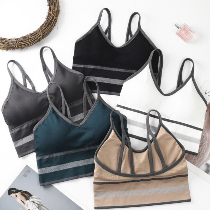 Γυναικεία Tank Crop Top Αθλητικό Σουτιέν Καμισόλα Εσώρουχα Fitness Top Seamless Yoga σουτιέν Ασύρματο Bralette Push Up σουτιέν