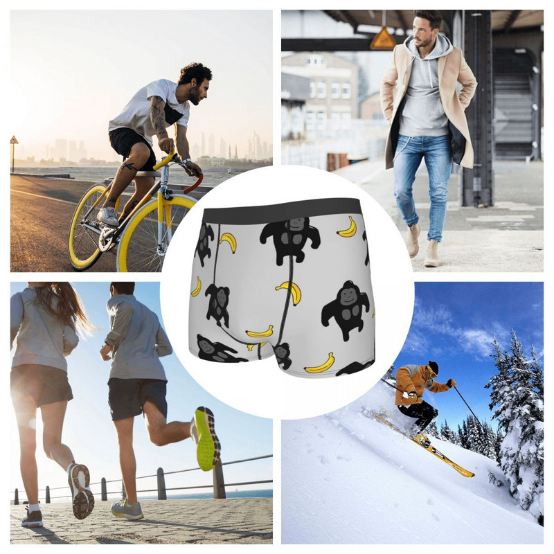 Gorilla Bananas Creative Design Σώβρακο Βαμβακερό εσώρουχο Ανδρικά εσώρουχα Σέξι σορτς μποξεράκι