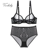 Varsbaby σέξι διαφανή εσώρουχα Διαφανή ψηλόμεση σλιπ από νήματα σουτιέν και εσώρουχο συν μεγέθη