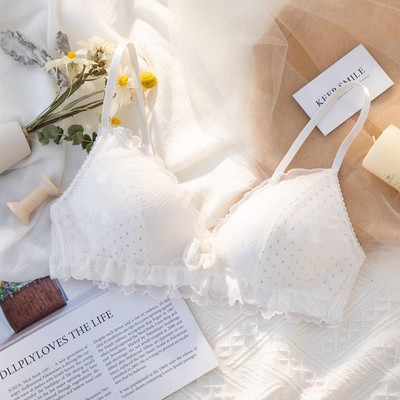 Fără inel de oțel Lenjerie de corp Adunați-vă pentru a închide sânii Sutien anti-lăsare Suprafață din dantelă Sutien Pure Desire Sexy Floral Love Top