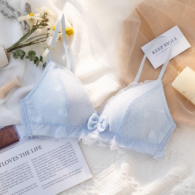 Fără inel de oțel Lenjerie de corp Adunați-vă pentru a închide sânii Sutien anti-lăsare Suprafață din dantelă Sutien Pure Desire Sexy Floral Love Top