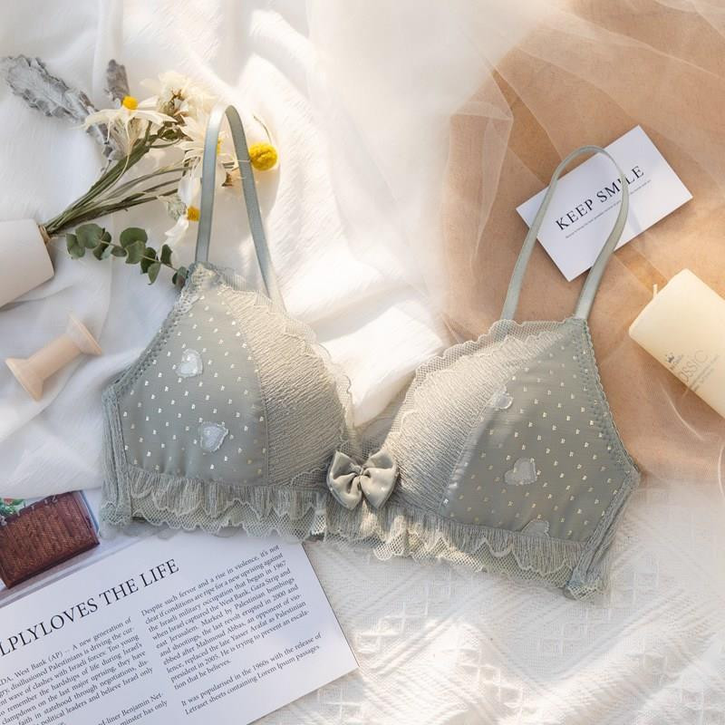 Fără inel de oțel Lenjerie de corp Adunați-vă pentru a închide sânii Sutien anti-lăsare Suprafață din dantelă Sutien Pure Desire Sexy Floral Love Top