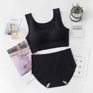 Õmblusteta rinnahoidjakomplekt naistele aluspesu Push Up pesukomplekt Traadita rinnahoidja ja püksipükste komplekt Suures suuruses SML XL suuruses intiimne naisterahvas