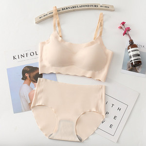 Õmblusteta rinnahoidjakomplekt naistele aluspesu Push Up pesukomplekt Traadita rinnahoidja ja püksipükste komplekt Suures suuruses SML XL suuruses intiimne naisterahvas