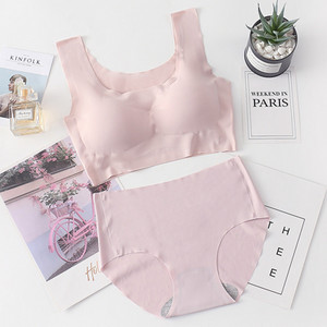 Õmblusteta rinnahoidjakomplekt naistele aluspesu Push Up pesukomplekt Traadita rinnahoidja ja püksipükste komplekt Suures suuruses SML XL suuruses intiimne naisterahvas
