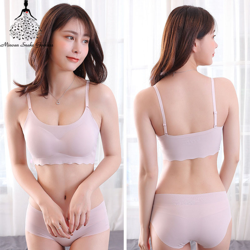 Õmblusteta rinnahoidjakomplekt naistele aluspesu Push Up pesukomplekt Traadita rinnahoidja ja püksipükste komplekt Suures suuruses SML XL suuruses intiimne naisterahvas