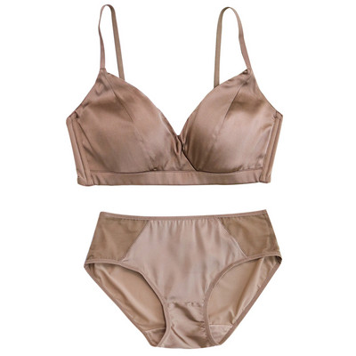 SuyaDream naiste siidist rinnahoidja komplekt, 92% siidist 8% spandeksist, õhukesest vormist, traadita aluspesu 2022, mugav intiimne sinine must