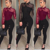 ITFABS-i brändi suvine bodi, naiste seksikas vibu, kaelus, pikkade varrukatega seljaosa naiste pitsvõrk, läbipaistev OL top