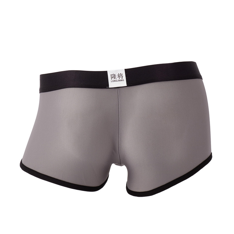 Mesh Solid Plus Size Boxeri Slip Lenjerie sexy Lenjerie de corp Pantaloni Tip separat Chiloți Boxeri Boxeri pentru bărbați Lenjerie de corp Bumbac