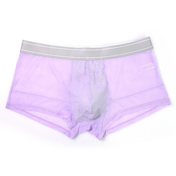 Ανδρικά Ice Silk Boxer Καλοκαιρινά εξαιρετικά λεπτά σλιπ Συνονθύλευμα Εσώρουχα Ανδρική θήκη Μπόξερ Σορτς Διχτυωτοί κορμοί See Through σώβρακο