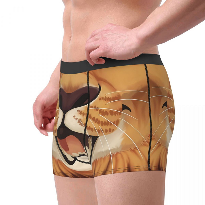 Masculin Lion Maw Cartoon Mouth Chiloți Homme Chiloți Lenjerie de corp pentru bărbați Pantaloni scurti confortabili Boxer