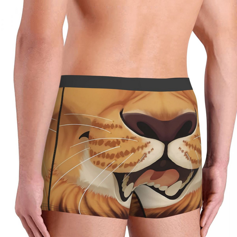Masculin Lion Maw Cartoon Mouth Chiloți Homme Chiloți Lenjerie de corp pentru bărbați Pantaloni scurti confortabili Boxer