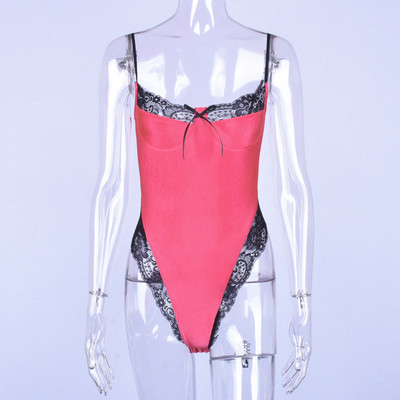 Dotrend 2019 Solids, vājš sieviešu seksīgs mežģīņu bodijs sievietēm vasaras sarkans mežģīņu bodijs sievietēm, tumši sarkans bodijs uz ķermeņa.