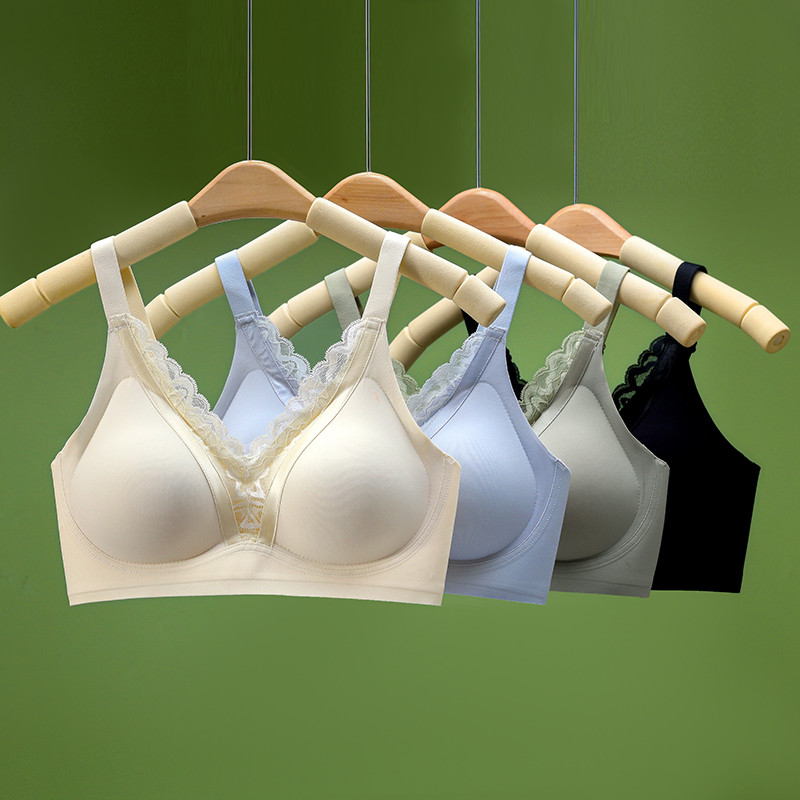 2022 Lenjerie de corp sexy din dantelă fără sudură adunare susținere confortabilă elastică înaltă subțire curea de umăr reglabilă sutien hidratant pentru femei