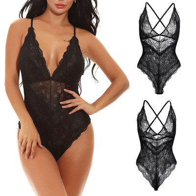 Salopete sexy la modă 2020, salopete pentru femei, cu decolteu adânc în V, fără mâneci, cu bretele fără spate, salopete din dantelă, salopete slabe