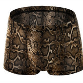 Σέξι ανδρικά εσώρουχα μπόξερ σορτς Homme Snakeskin Leopard εσώρουχα Ανδρικά αναπνεύσιμα U κυρτά σώβρακα Cueca Calzoncillo M-XXL