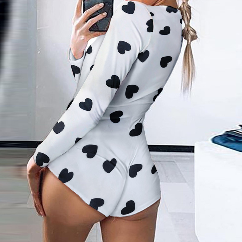 2020 Jednodijelni kratki kombinezon s uzorkom dugih rukava Party Romer Ženski uski kombinezoni s V-izrezom Ljeto