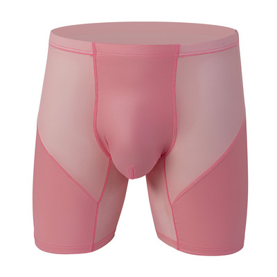 CLEVER-MENMODE Lenjerie sexy pentru bărbați Boxeri Pantaloni scurți Chiloți din plasă Chiloți din piele artificială Husă pentru penis Chiloți cu picioare lungi Cueca calzoncillos