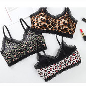 Fan Sweet Sexy Leopard Camuflage Sutien Lenjerie de corp pentru femei Bralette Push Up fără fir Stil Hip Hop Sutien confortabil fără cusături