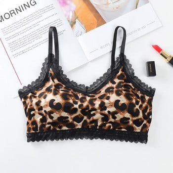 Fan Sweet Sexy Leopard Camouflage сутиен Дамско бельо Безжичен Push Up Bralette Хип-хоп стил Удобен безшевен сутиен