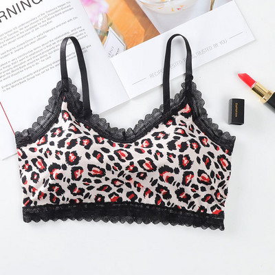 Fan Sweet Sexy Leopard Camuflage Sutien Lenjerie de corp pentru femei Bralette Push Up fără fir Stil Hip Hop Sutien confortabil fără cusături