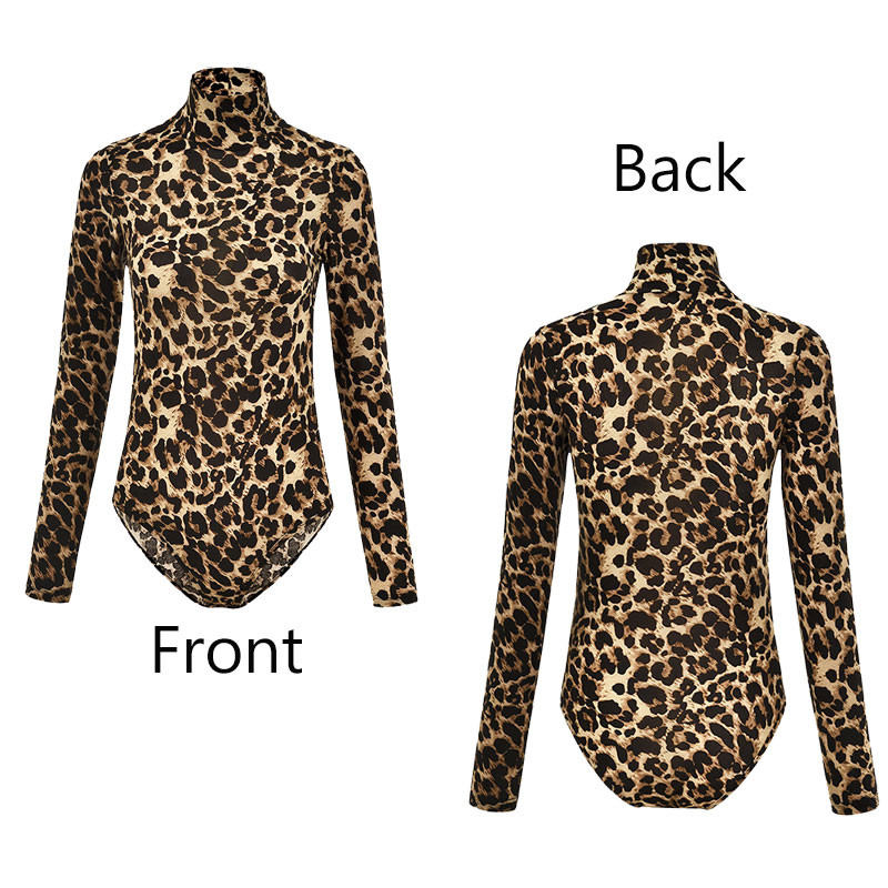Γυναικείο κορμάκι Leopard Print Tank Γυναικείο Skinny Rompers and Jumpsuites Playsuit μακρυμάνικο ζιβάγκο πουλόβερ μπλούζες χειμώνα