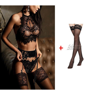 S-3XL pesu Seksikas ja erootiline intiimne rinnahoidja komplektid sukkpüksid, G-stringi komplekt Seksikas läbipaistev pesu, pitsiline avatud rinnahoidja ja püksikute komplektid