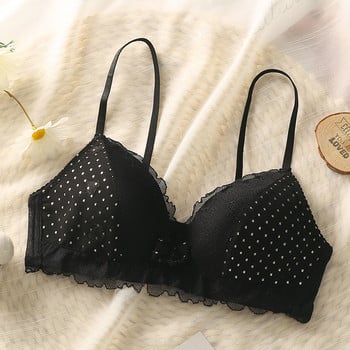 Черни дантелени сутиени Удобен сутиен без кабели 3/4 чашки Bralette за жени Дамско бельо Секси Push Up сутиен сутиен с връзки 6 цвята Bralette