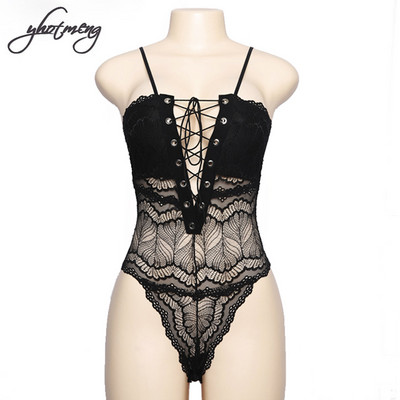 Yhotmeng διαφανές κορμάκι με κορδόνια με τιράντες, χωρίς πλάτη, γυναικεία φόρμα Deep V αμάνικη σέξι φόρμα, καλοκαιρινή μαύρη γατούλα παραλίας