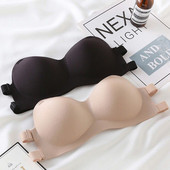 Γυναικείο σουτιέν στράπλες προσαρμοσμένο σε μεγάλο μέγεθος Χωρίς σύρμα Λεπτό σέξι εσώρουχο Push Up Αναπνεύσιμο αόρατο λουράκι Κοριτσίστικο μπλουζάκι χωρίς πλάτη