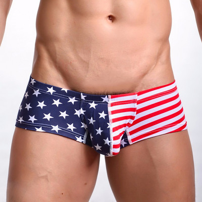 2017 Fashion American Flag Printed Men Σέξι βαμβακερά ελαστικά μίνι μπόξερ Εσώρουχα casual σορτς Παντελόνι ΜΕΓΕΘΟΣ SML XL