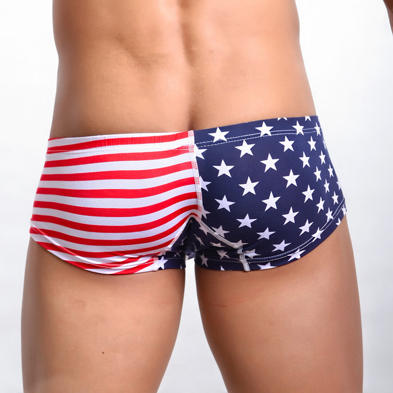 2017 Fashion American Flag Printed Men Σέξι βαμβακερά ελαστικά μίνι μπόξερ Εσώρουχα casual σορτς Παντελόνι ΜΕΓΕΘΟΣ SML XL