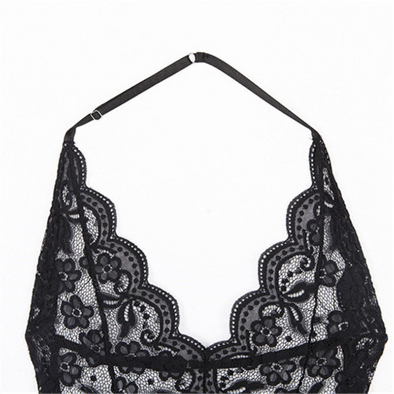 2019 Body sexy din dantelă din croșetat florale pentru femei, cu decolteu în V, pentru fitness, bodycon, fără mâneci, costum de bandaj solid, fără spate