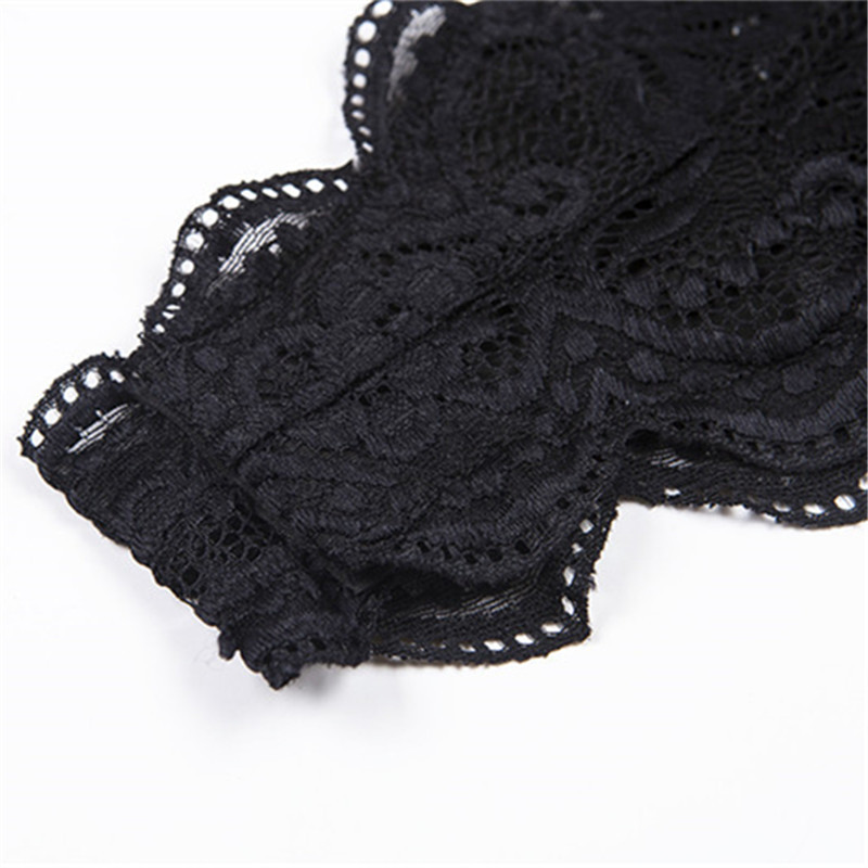 2019 Body sexy din dantelă din croșetat florale pentru femei, cu decolteu în V, pentru fitness, bodycon, fără mâneci, costum de bandaj solid, fără spate