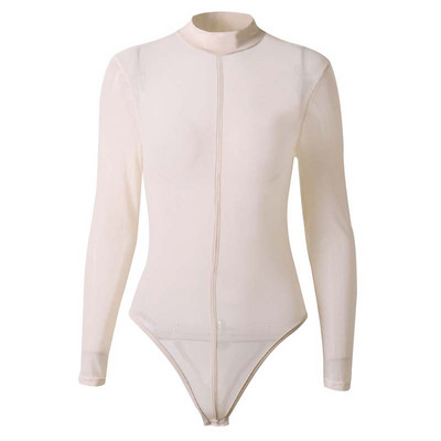 2020 de marcă, sexy, solid, body cu gât roșu, salopetă de primăvară pentru femei, cu mânecă lungă din plasă, bodycon, cu corp elastic pentru femei