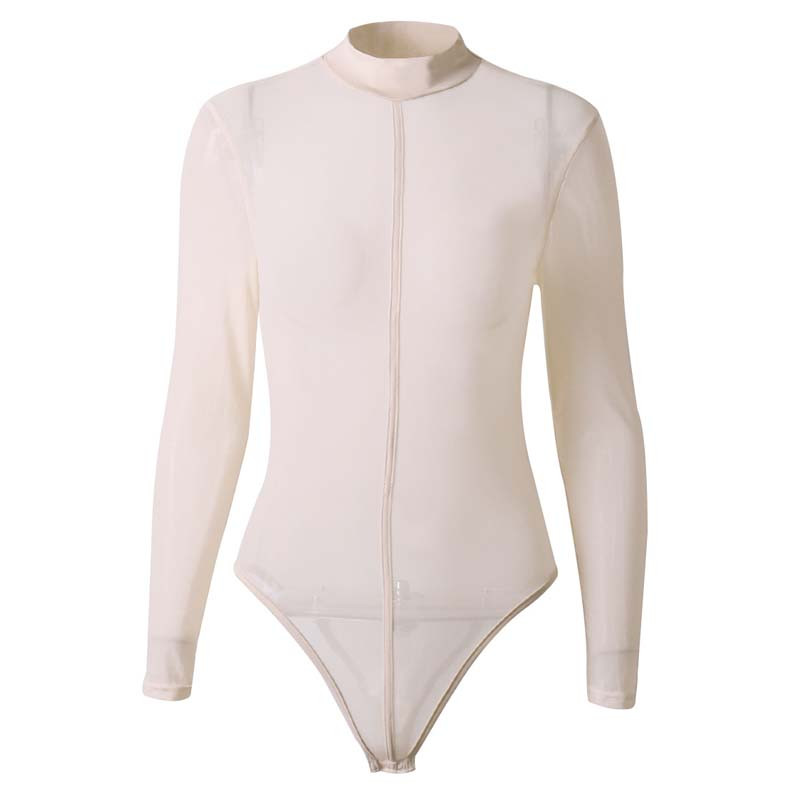 2020 de marcă, sexy, solid, body cu gât roșu, salopetă de primăvară pentru femei, cu mânecă lungă din plasă, bodycon, cu corp elastic pentru femei