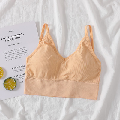 U Sexy Bralette fără spate Sutien activ pentru femei Sutien căptușit fără sudură Femei Lenjerie din bumbac Topuri lungi fără fir Sutien Sutien UMKA