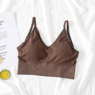 U Sexy Bralette fără spate Sutien activ pentru femei Sutien căptușit fără sudură Femei Lenjerie din bumbac Topuri lungi fără fir Sutien Sutien UMKA