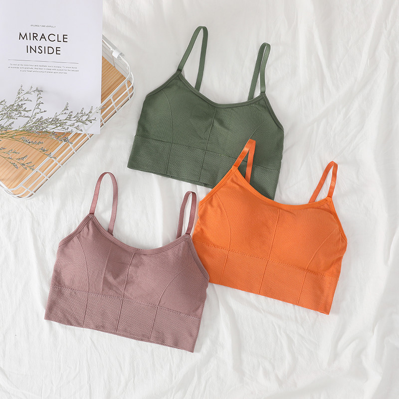 U Sexy Bralette fără spate Sutien activ pentru femei Sutien căptușit fără sudură Femei Lenjerie din bumbac Topuri lungi fără fir Sutien Sutien UMKA