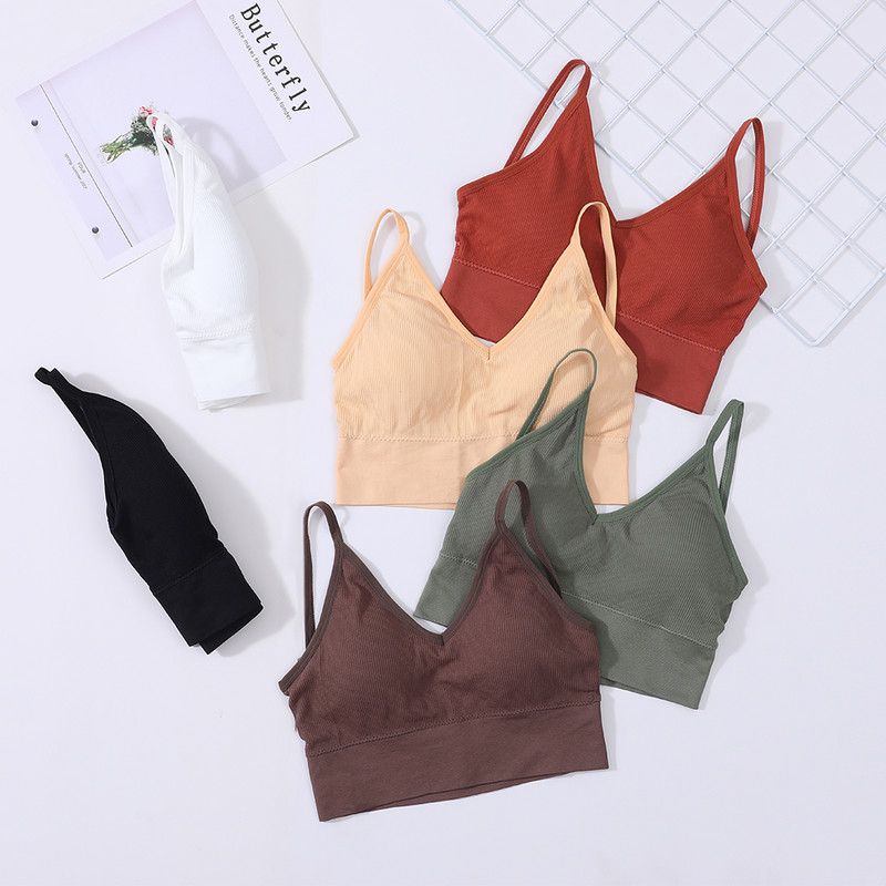 U Sexy Bralette fără spate Sutien activ pentru femei Sutien căptușit fără sudură Femei Lenjerie din bumbac Topuri lungi fără fir Sutien Sutien UMKA