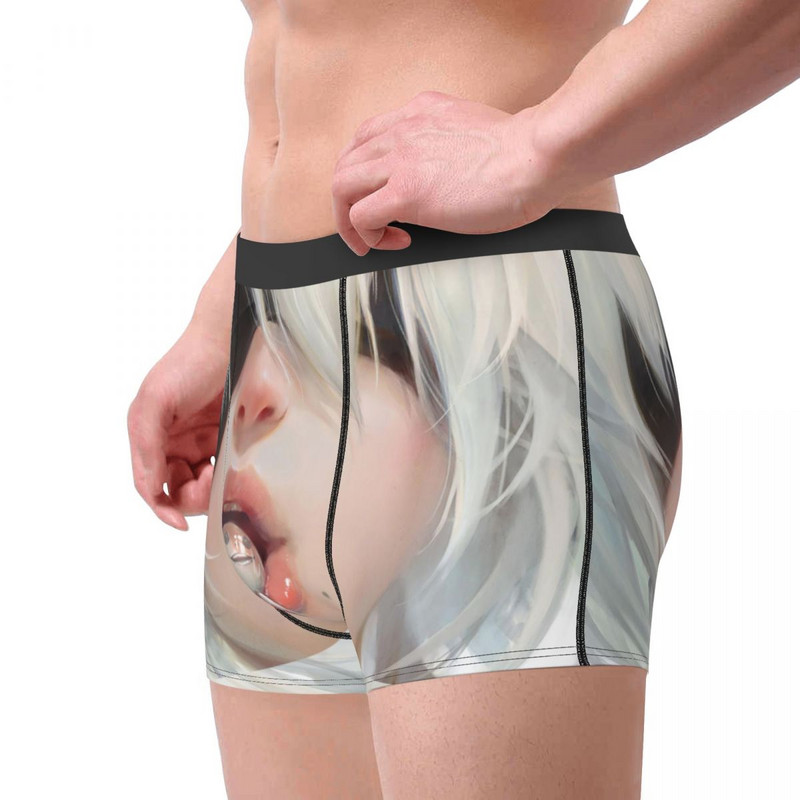 Ανδρικά Yorha 2b Anime Nier Automata Boxer Σορτς Εσώρουχα που αναπνέουν Ρομπότ Anime Wife Αρσενικό Funny Plus Size σώβρακο