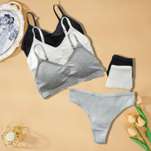 Komplet grudnjaka od 2 komada Ženski seksi grudnjak Seksi žensko donje rublje Basic Rastezljiva majica bez rukava Rebrasti topovi Modni grudnjak za djevojčice