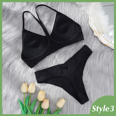 Komplet grudnjaka od 2 komada Ženski seksi grudnjak Seksi žensko donje rublje Basic Rastezljiva majica bez rukava Rebrasti topovi Modni grudnjak za djevojčice