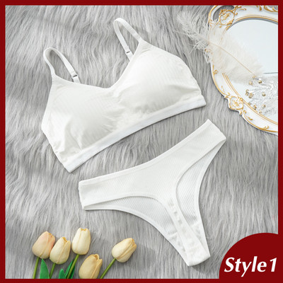 Komplet grudnjaka od 2 komada Ženski seksi grudnjak Seksi žensko donje rublje Basic Rastezljiva majica bez rukava Rebrasti topovi Modni grudnjak za djevojčice