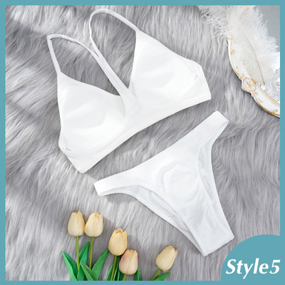 Komplet grudnjaka od 2 komada Ženski seksi grudnjak Seksi žensko donje rublje Basic Rastezljiva majica bez rukava Rebrasti topovi Modni grudnjak za djevojčice