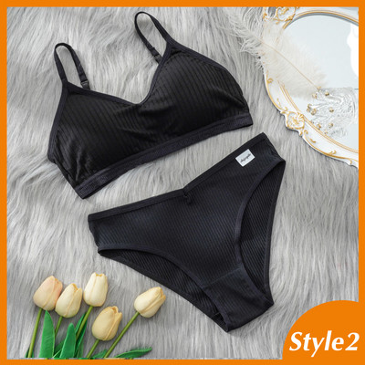 Komplet grudnjaka od 2 komada Ženski seksi grudnjak Seksi žensko donje rublje Basic Rastezljiva majica bez rukava Rebrasti topovi Modni grudnjak za djevojčice