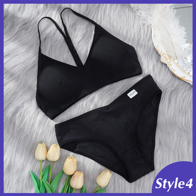 Komplet grudnjaka od 2 komada Ženski seksi grudnjak Seksi žensko donje rublje Basic Rastezljiva majica bez rukava Rebrasti topovi Modni grudnjak za djevojčice