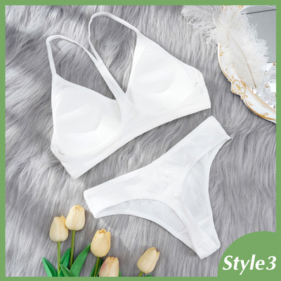 Komplet grudnjaka od 2 komada Ženski seksi grudnjak Seksi žensko donje rublje Basic Rastezljiva majica bez rukava Rebrasti topovi Modni grudnjak za djevojčice