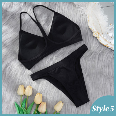 Komplet grudnjaka od 2 komada Ženski seksi grudnjak Seksi žensko donje rublje Basic Rastezljiva majica bez rukava Rebrasti topovi Modni grudnjak za djevojčice