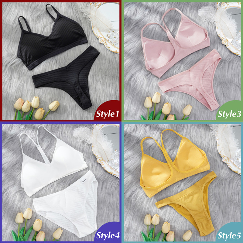 Komplet grudnjaka od 2 komada Ženski seksi grudnjak Seksi žensko donje rublje Basic Rastezljiva majica bez rukava Rebrasti topovi Modni grudnjak za djevojčice